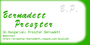 bernadett preszter business card